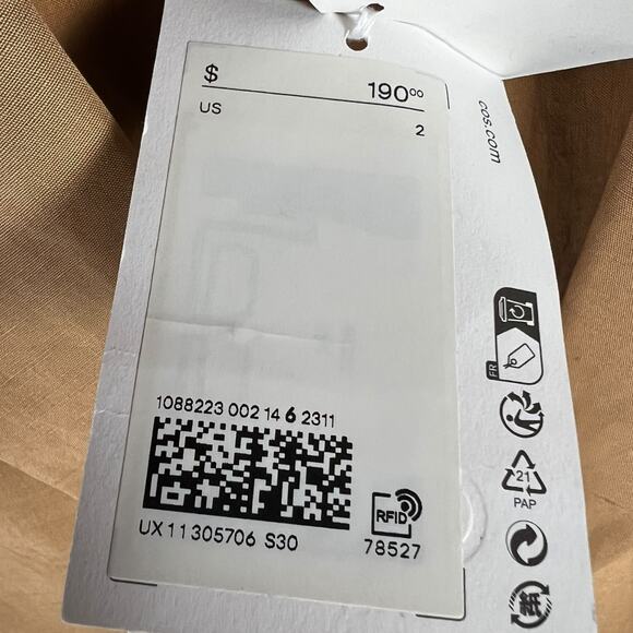 NWT Women's COS Tan Linen Blend Two-Button Work Office Blazer - Size 2 $190 - Picture 5 of 10